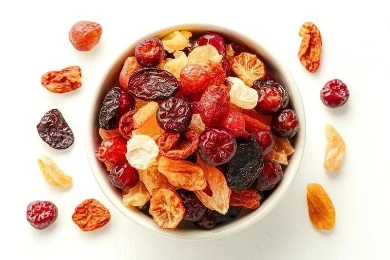 Giải đáp bà bầu không được ăn quả gì đó là những loại quả sấy khô, tẩm đường.