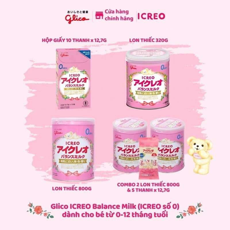 Sữa Glico ICREO Balance Milk cho bé 8 tháng tuổi