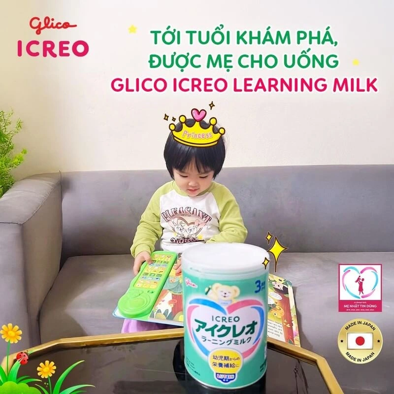 Sữa Glico Learning Milk bổ sung chất xơ cho bé