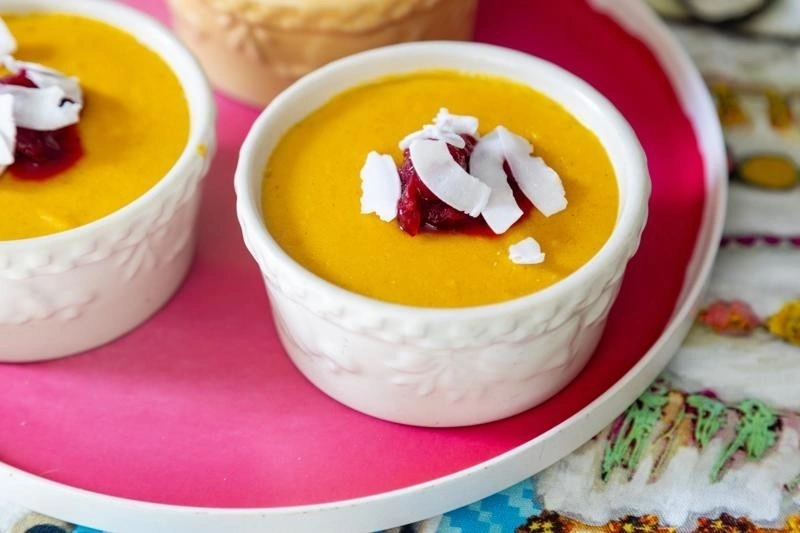 Pudding bí món ăn bữa phụ cho bé 8 tháng