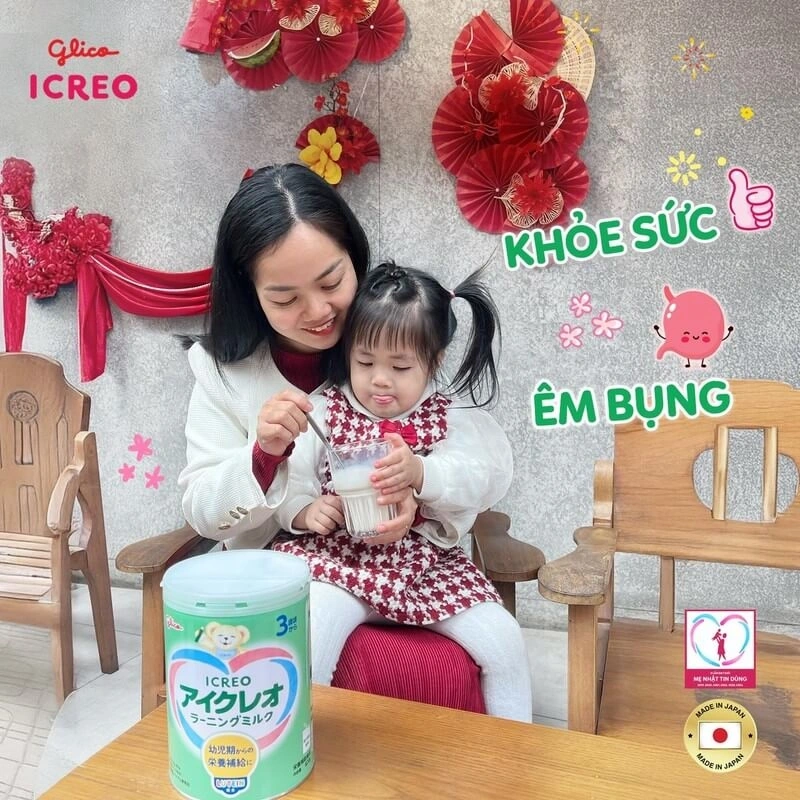 Sữa Glico ICREO ngừa táo bón cho trẻ