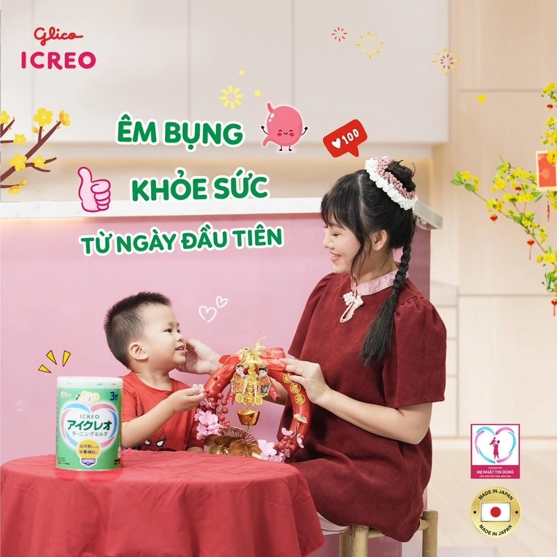 Bổ sung sữa Glico ICREO giúp bé khỏe sức