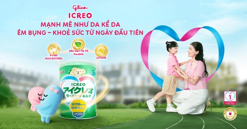 Cho trẻ uống Glico ICREO đúng cách