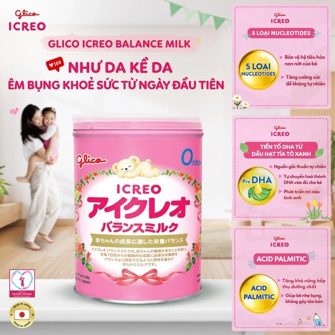 Glico ICREO Balance Milk cho bé khỏe mạnh