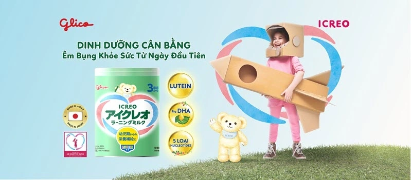 Sữa Glico ICREO Learning Milk giúp bé thông minh