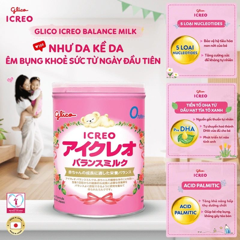 Glico ICREO Balance Milk cho trẻ khỏe sức