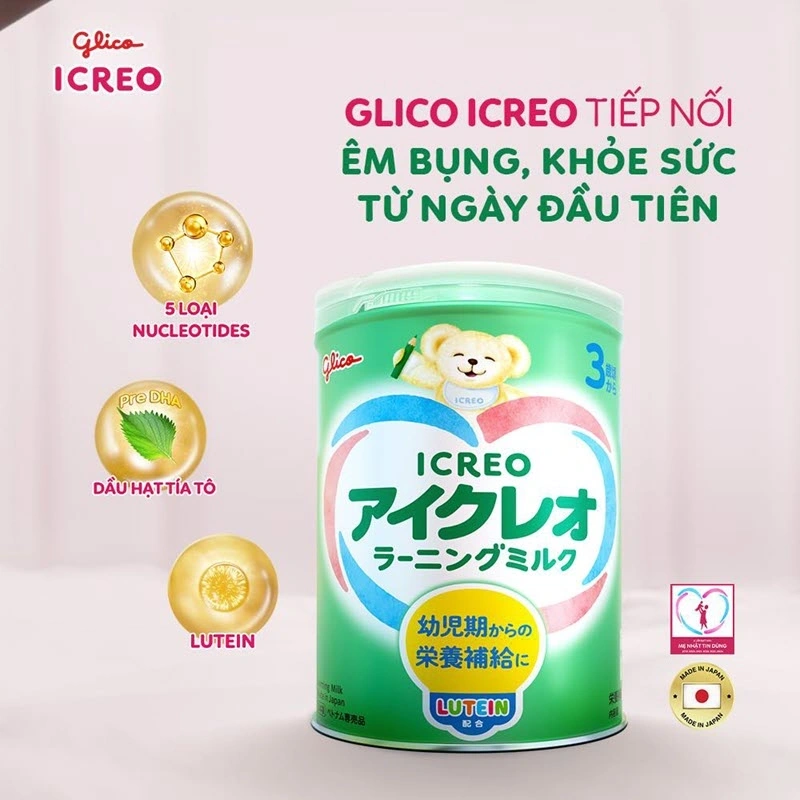 Glico ICREO bổ sung dưỡng chất cho bé