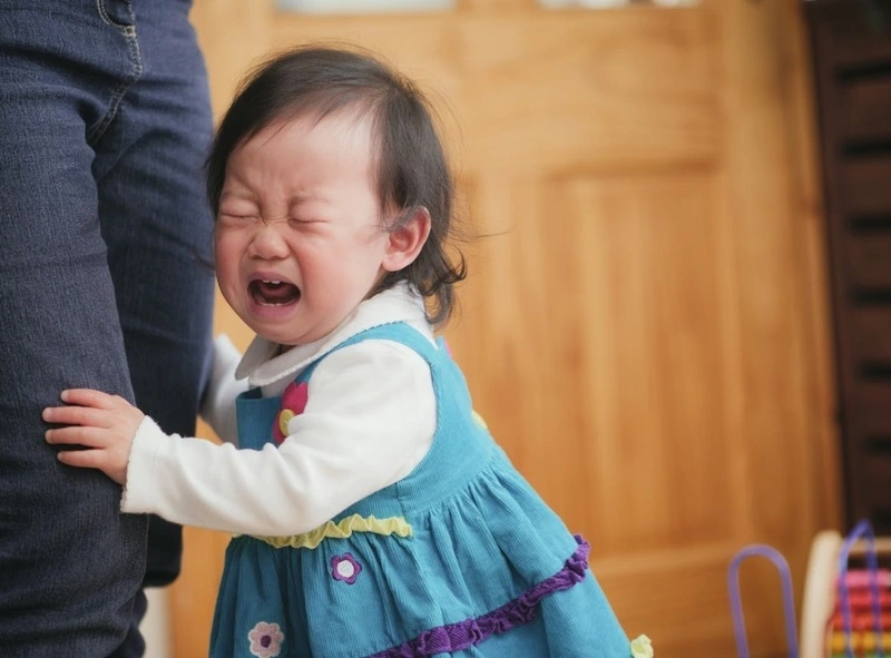 Trẻ em 20 tháng tuổi có thể sợ hoặc quấy khóc khi xa cha mẹ
