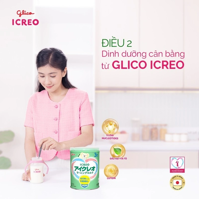 Sữa Glico ICREO bổ sung dưỡng chất cho bé