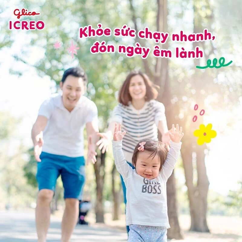 Trẻ chậm đứng nên bổ sung Glico ICREO