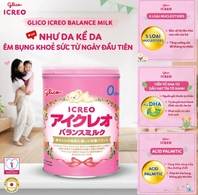 Sữa Glico ICREO bổ sung dưỡng chất cho bé